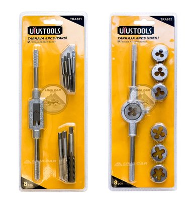 SET TARRAJAS UYUSTOOLS 16 PIEZAS COMPLETO MACHUELOS M3- M12 ACERO