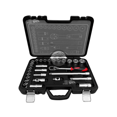 SET MALETA TOOLTECH 29 PIEZAS DADOS 1/2 ACERO TAIWAN