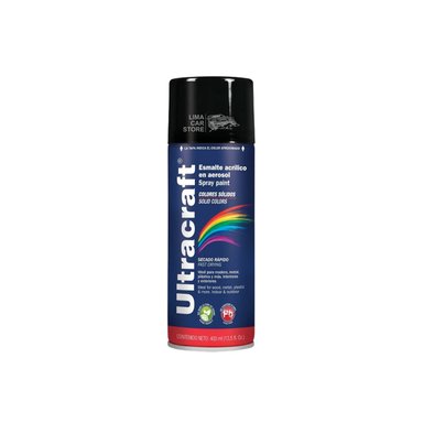 SPRAY PINTURA NEGRO BRILLANTE 400ML MADERA METAL PLASTICO