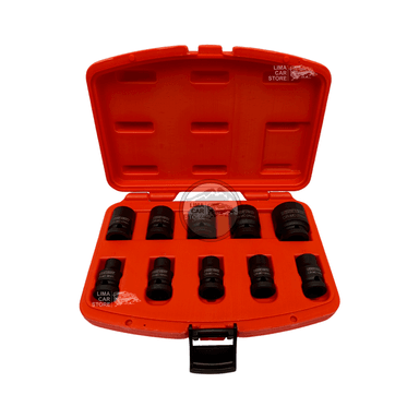 SET DADOS TOOLTECH 10 PIEZAS IMPACTO 1/2 CORTO 9-27MM