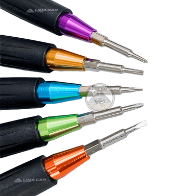 SET 5 DESARMADORES JOYERO DE PRECISIÓN T5 T6 ESTRELLA PLANO PENTALOBE