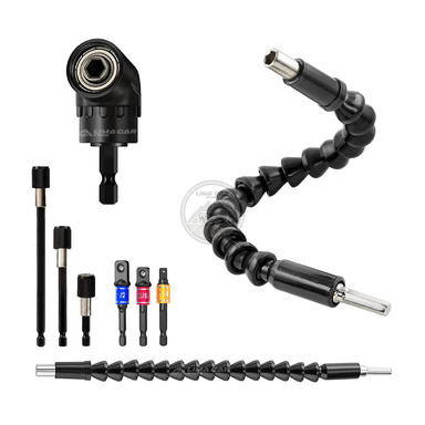 JUEGO 9 PZAS EXTENSIÓN TALADRO FLEXIBLE MAGNÉTICO