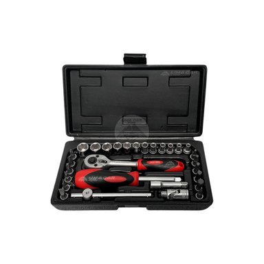 JUEGO MALETA 29 PIEZAS  1/4” DADOS LLAVES RACHET