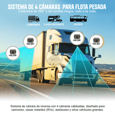 KIT 4 CÁMARAS DE RETROCESO PARA CAMIÓN 12/24V - 2