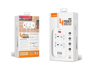 EXTENSIÓN TOMA CORRIENTE LDNIO SC4407 4 POWER SOCKET + 4 USB - BLANCO - 1