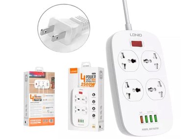 EXTENSIÓN TOMA CORRIENTE LDNIO SC4407 4 POWER SOCKET + 4 USB - BLANCO - 2