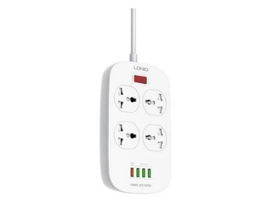 EXTENSIÓN TOMA CORRIENTE LDNIO SC4407 4 POWER SOCKET + 4 USB - BLANCO - 4