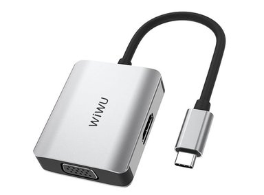 ADAPTADOR WIWU HUB ALPHA A20VH USB-C 2 EN 1 - GRIS - 2