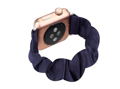 CORREA APPLE WATCH ELÁSTICA + CASE BUMPER METALIZADO 42MM AZUL - 3