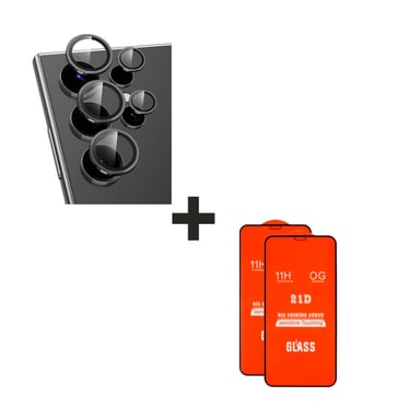 PROTECTOR DE CÁMARA PARA EL SAMSUNG A35 NEGRO + VIDRIO TEMPLADO - 1
