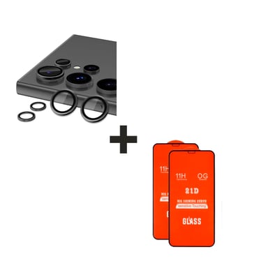 PROTECTOR DE CÁMARA PARA EL SAMSUNG A35 NEGRO + VIDRIO TEMPLADO - 2
