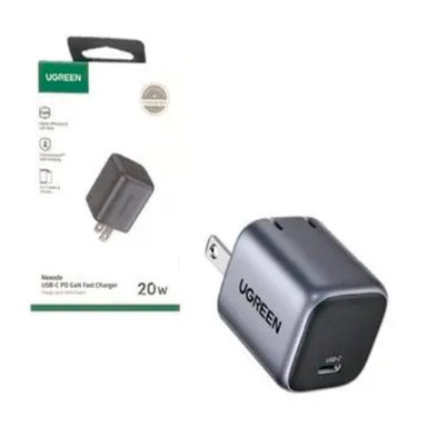 ADAPTADOR CARGADOR 20W MINI UGREEN CD318 USB-C GAN - GRIS - 3
