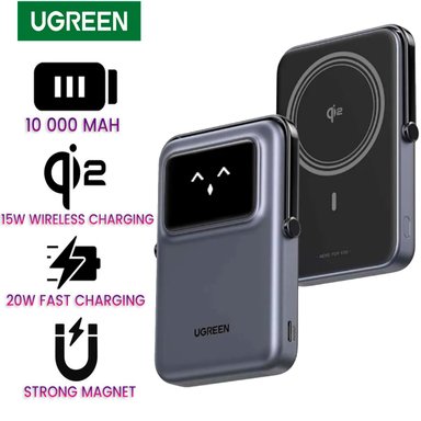 POWER BANK UGREEN PB764 (45329) UNO 10000MAH QI2 MINI 20W - GRIS - 1