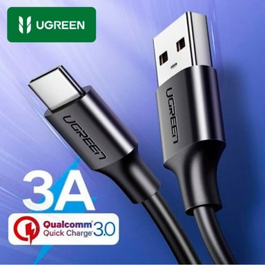 CABLE UGREEN US287 CARGA RÁPIDA 1M USB-A A USB-C QC 3.0 NEGRO - 4