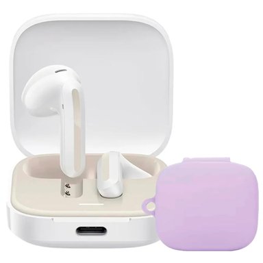 AUDIFONOS REDMI BUDS 6 ACTIVE BLANCO + CASE PROTECTOR LILA - 1