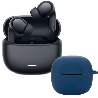 AUDIFONOS REDMI BUDS 8 LITE NEGRO + CASE PROTECTOR AZUL - 1