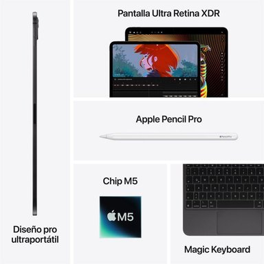 IPAD PRO 13″ CHIP M5 256GB WI-FI (2025) - SPACE BLACK + PENCIL PRO + REGALO - 7