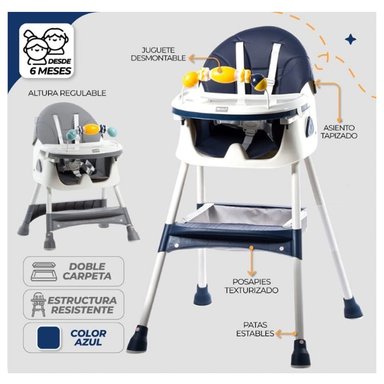 SILLA COMER EBABY DALI AZUL PARA BEBES