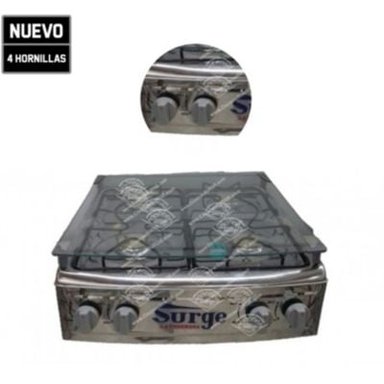 COCINA MESA A GAS 4 HORNILLAS CON TAPA VIDRIO SURGE