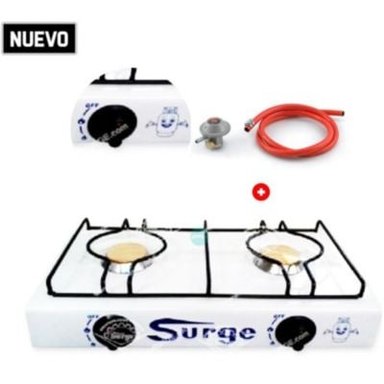 COCINA 2 HORNILLAS MESA A GAS PINTADA + MANGUERA SURGE
