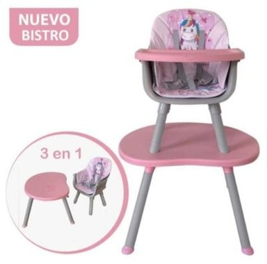 SILLA COMER BABY KITS 3 EN 1 ROSADO