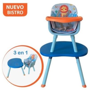 SILLA COMER BABY KITS 3 EN 1 AZUL CLARO PARA BEBES