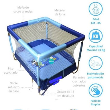 CORRAL AZUL DE LONA ACOLCHADO Y REFORZADO ORIHUELA