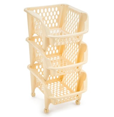 DESPENSERO REYPLAST CREMA REAL GRANDE 3NIVELES C/RUEDAS