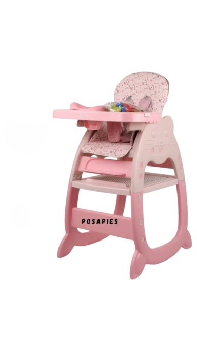 SILLA DE COMER PARA BEBES CON BLUETHOOT MODELO GATO ROSADO