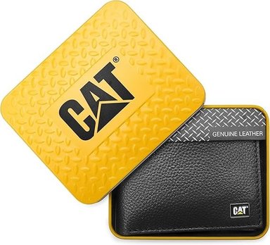 BILLETERA CATERPILLAR HOMBRE CUERO NEGRO PROTECCIÓN RFID