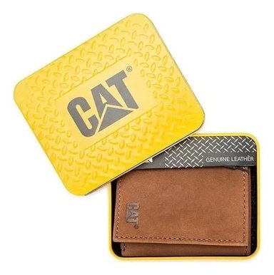 BILLETERA CATERPILLAR HOMBRE CUERO MARRON PROTECCIÓN RFID2DAE9