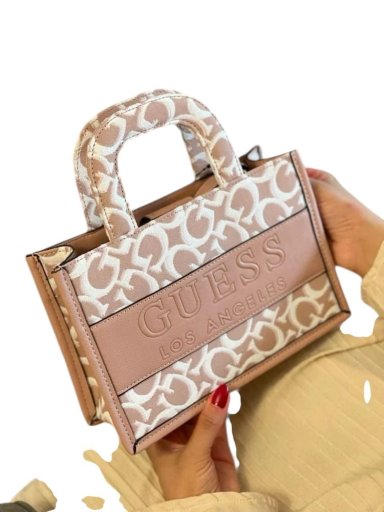 MINI CROSSBODY GUESS MONOGRAFIADO ROSADO