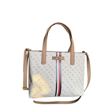 CARTERA TOMMY MONOGRAFIADO BLANCO CON BEIGE XW04528