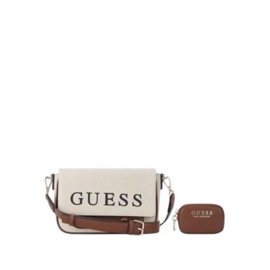 CARTERA CROSSBODY GUESS BEIGE CON MARRON GELBER