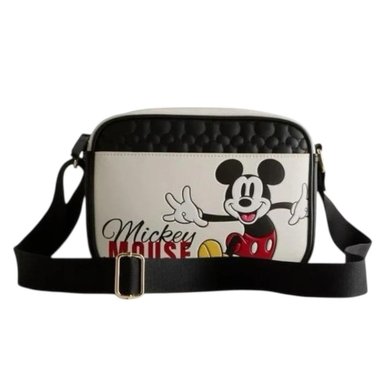 BOLSO BANDOLERA DISNEY DE MICKEY MOUSE BLANCO CON NEGRO