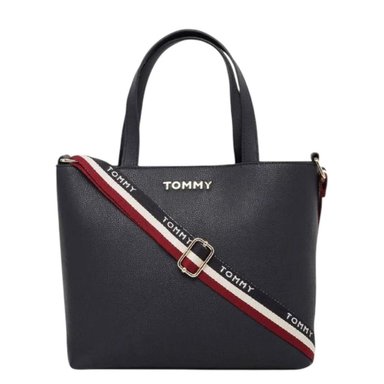CARTERA TOMMY HILFIGER NEGRA CON CINTA DE COLORES 69J9556