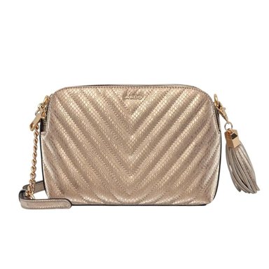 CARTERA CROSSBODY ALDO DORADO DOBLE CIERRE