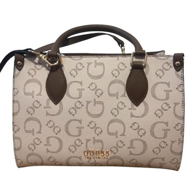 CARTERA MEDIANA GUESS MONOGRAFIADA BEIGE CON MARRON OAK PARK