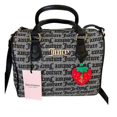 CARTERA CROSSBODY JUICY NEGRO CON GRIS MONOGRAFIADA