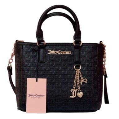 MINI CARTERA CROSSBODY JUICY NEGRO CON DORADO MONOGRAFIADO