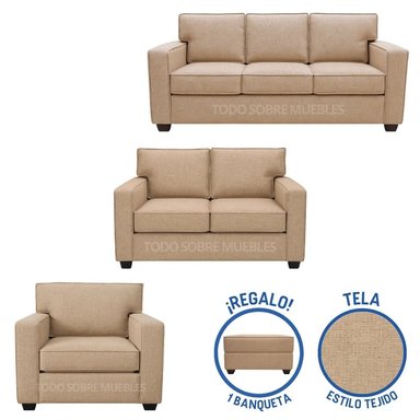 JUEGO DE SALA REIMS 3-2-1 + BANQUETA DE REGALO