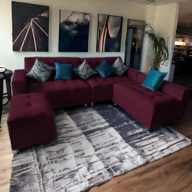 SOFÁ SECCIONAL PARÍS 3 CUERPOS + PUFF