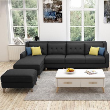 SECCIONAL IZQUIERDO BARROCO + BANQUETA DE REGALO