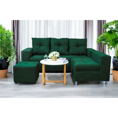 SOFÁ SECCIONAL MINIMALISTA PERÚ + PUFF