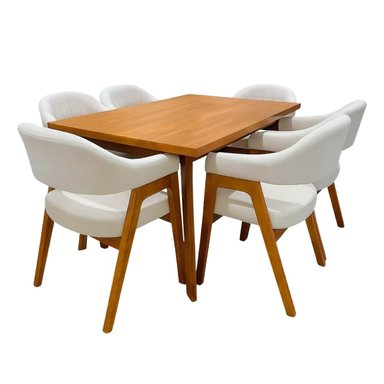 JUEGO DE COMEDOR VIENNA 6 SILLAS MADERA TORNILLO