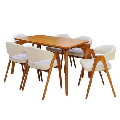 JUEGO DE COMEDOR ÉBANO 6 SILLAS MADERA TORNILLO