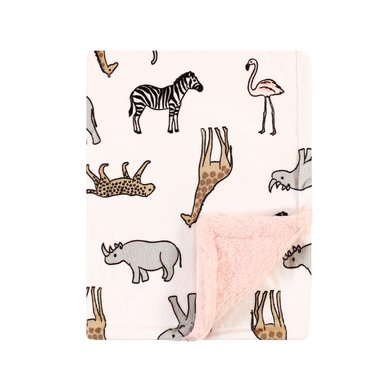 MANTA DE SHERPA SAFARI ROSADO