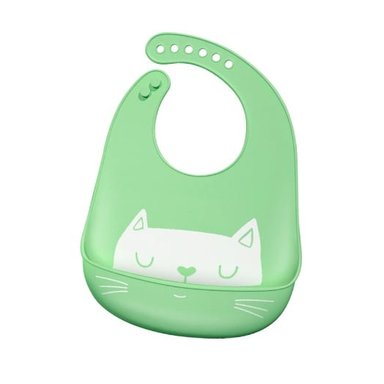 BABERO VERDE SILICONA GATO