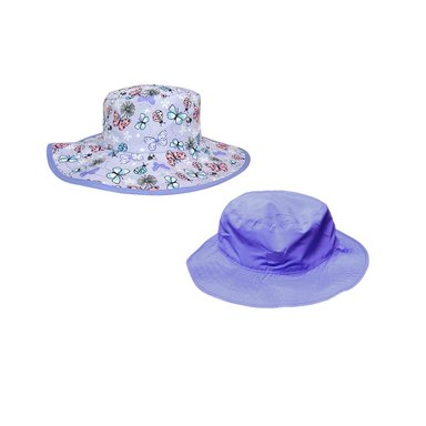 SOMBREROS SOL BANZ LILA REVERSIBLES NIÑOS MARIPOSA