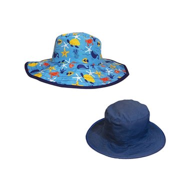 SOMBREROS SOL BANZ AZUL MARINO REVERSIBLES NIÑOS